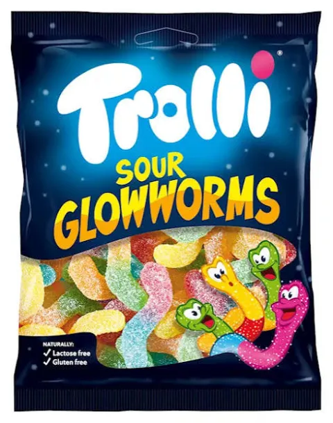 Trolli Zure Gloeiwormen - Sour Glow Worm 100g
