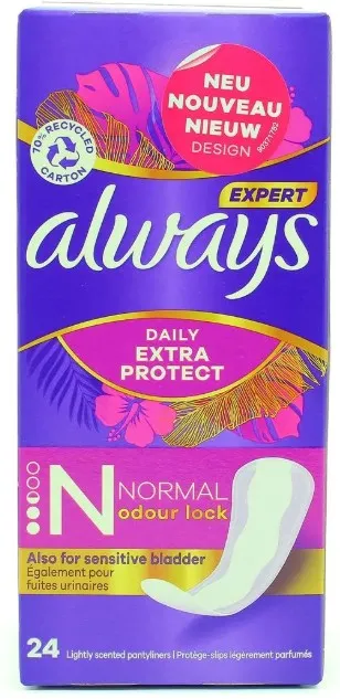 Always Panty Liners 24pcs Extra protect size normal
