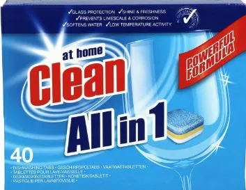 At Home Clean Dishwashing Tabs 40pcs All in 1
