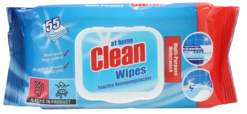 At Home Clean Multi Purpose Wipes 55pcs