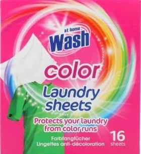 At Home Wash Laundry Sheets 16pcs Color
