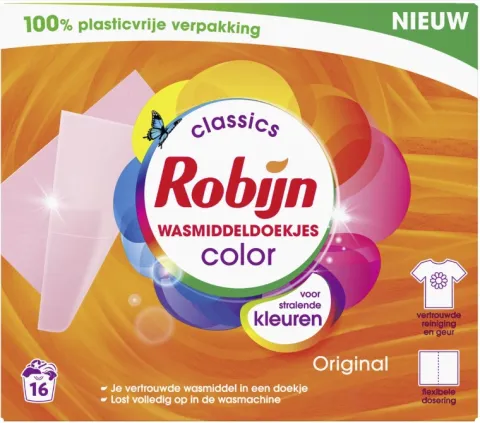 Robijn Laundry Detergent Wipes 16sc Color