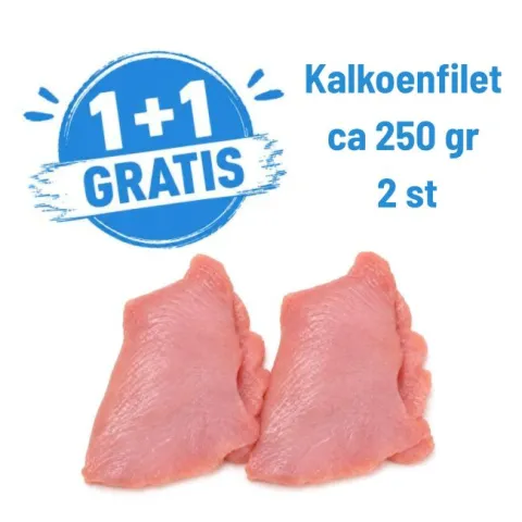 Kalkoenfilet ca 250 gr 2 st 1+1 GRATIS