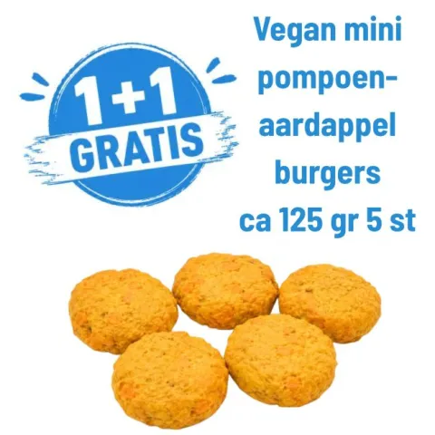 Vega mini pompoenaardappelburger ca 125 gr 5 st