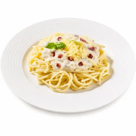 Romige spaghetti carbonara met spek en kaas 550 gr