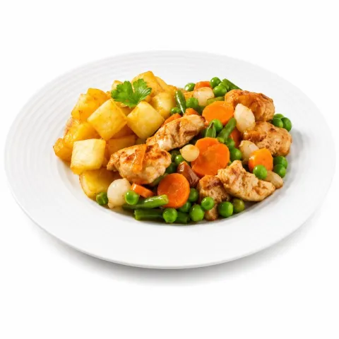 Oma's kip met groentemix en aardappelen 500 gr