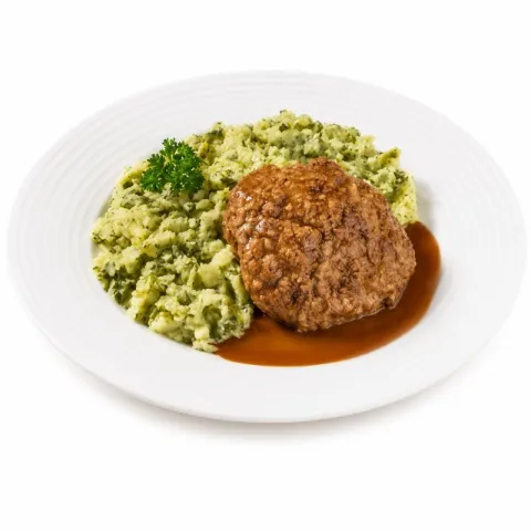 Viergroenten stamppot met gehaktbal 550 gr